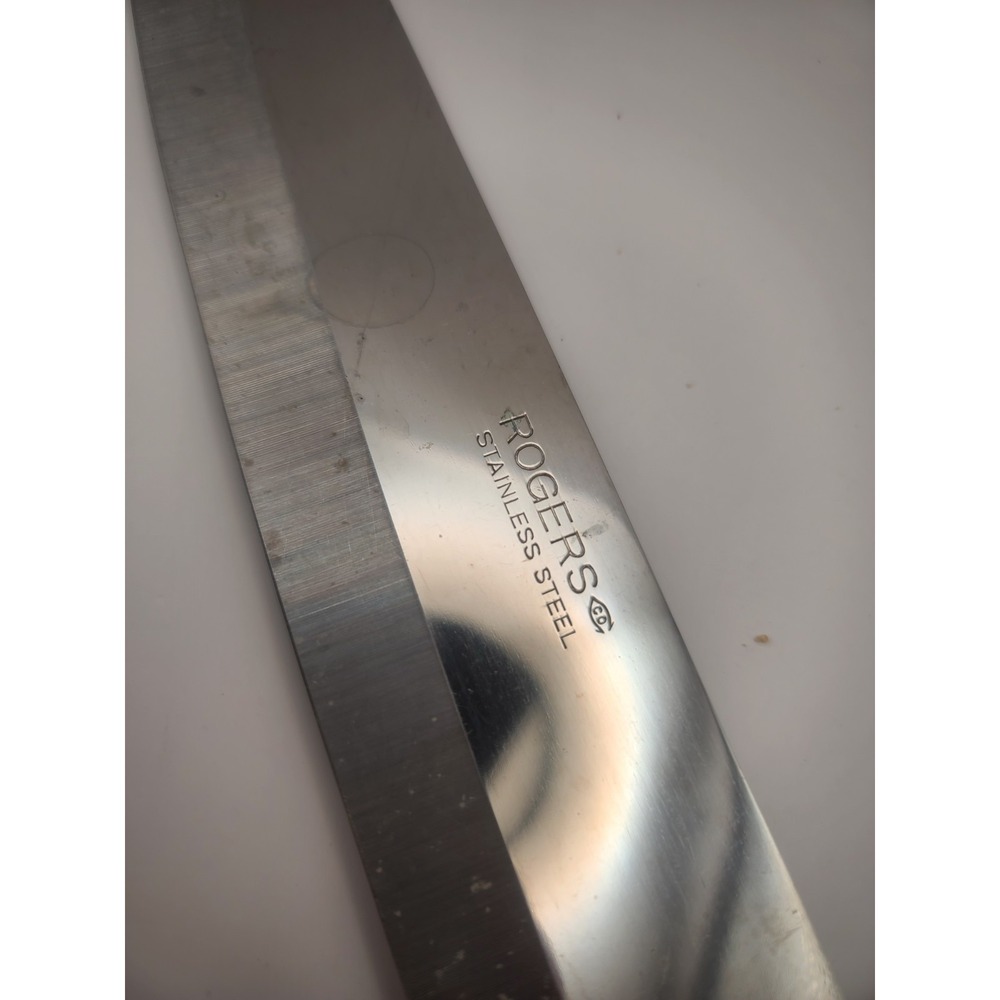 Vintage Rogers Co Stainless Steel Chef Knife Wood Handle Japan Full Tang 8"